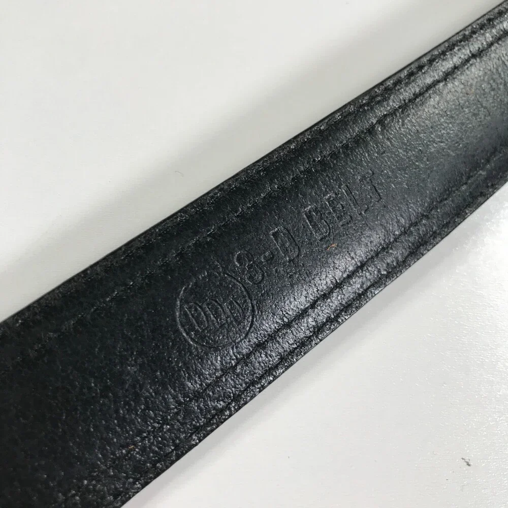 DDD 3D Leather Belt Western Black Black Brown Cowboy Rodeo 36-40'